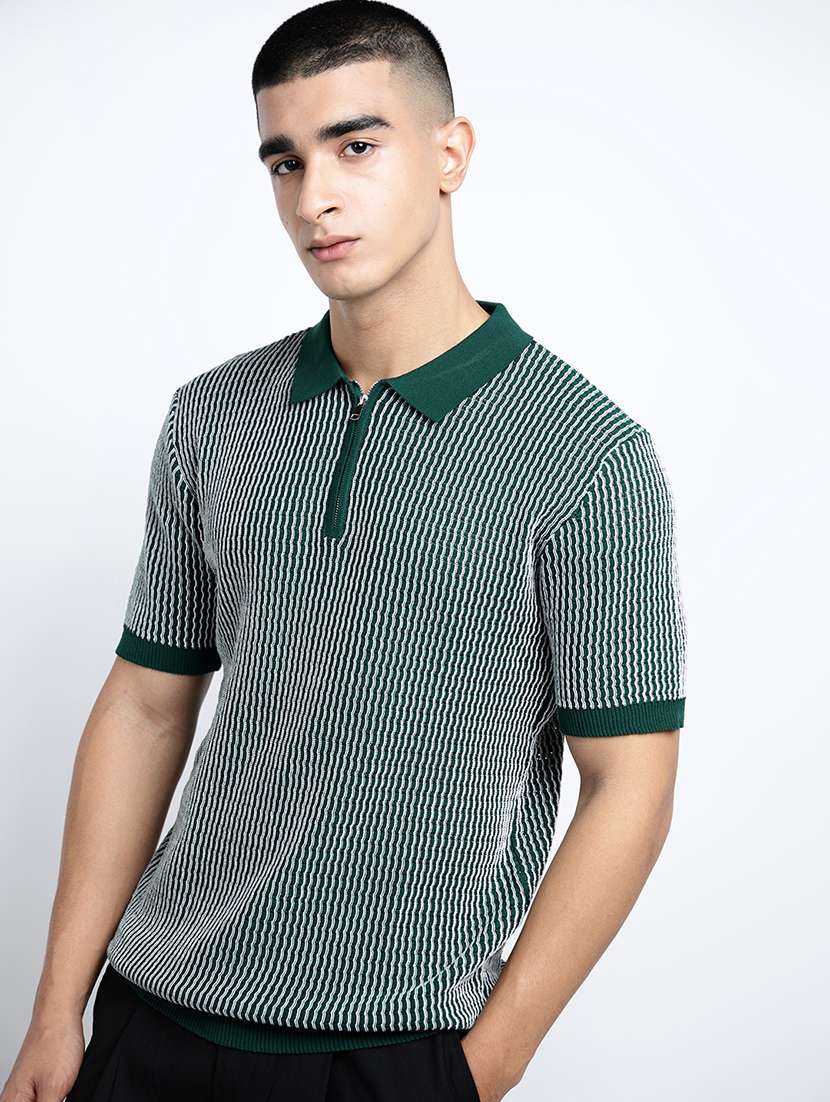 green cotton blend plain tshirt