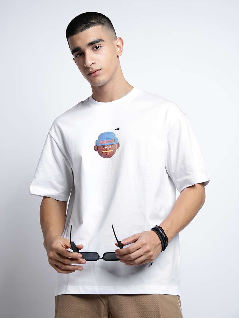 men printed short sleeve oversized t-shirt