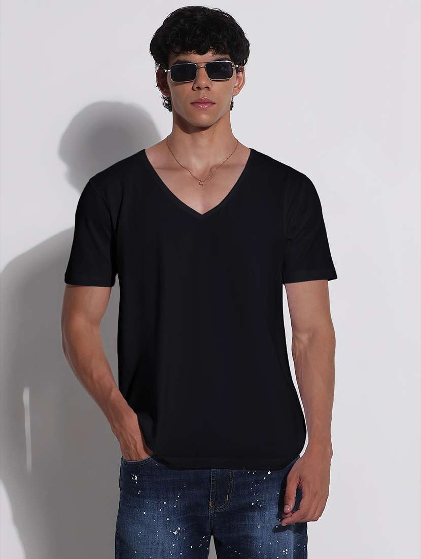 men solid short sleeve slim fit t-shirt - 22038150 -  Zoom Image - 0