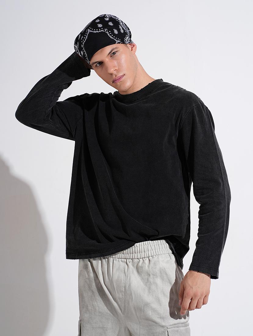men printed long sleeve loose fit t-shirt - 22038166 - Zoom Image - 0