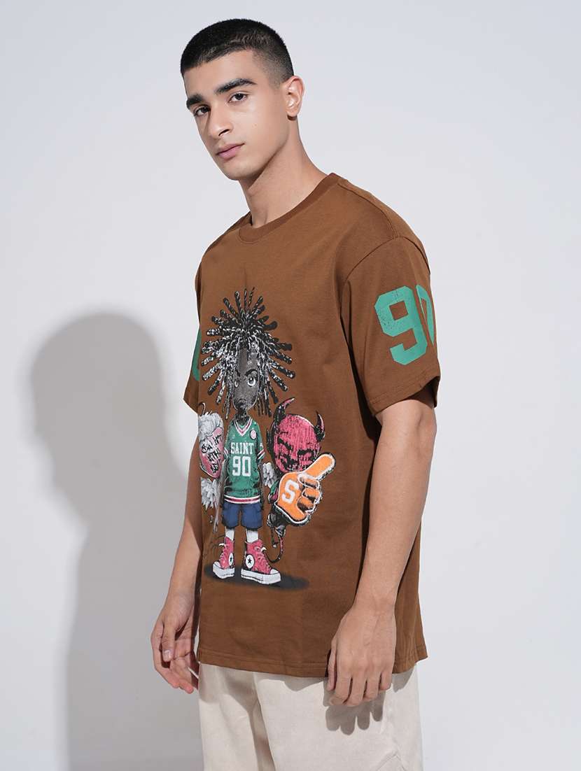 men printed short sleeve oversized t-shirt - 22038173 -  Standard Image - 2