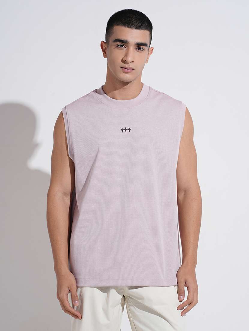 men printed sleeveless loose fit t-shirt - 22038195 - Standard Image - 2