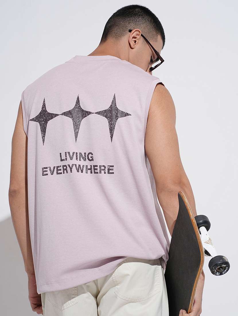 men printed sleeveless loose fit t-shirt - 22038195 - Standard Image - 7