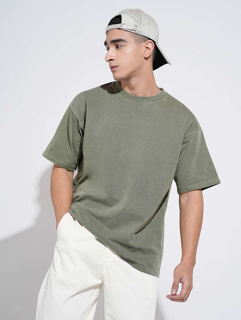 men solid short sleeve oversized t-shirt