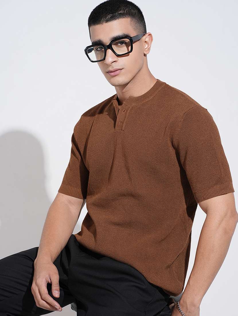 men solid short sleeve regular fit t-shirt