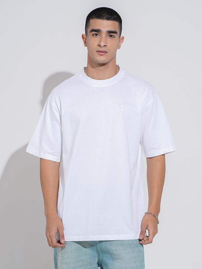 men solid short sleeve oversized t-shirt - 22038217 - Standard Image - 2