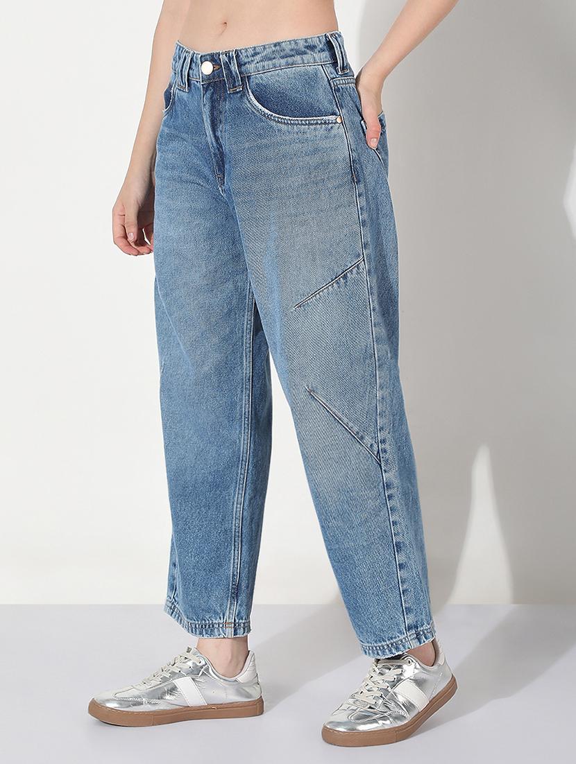 women washed mid rise straight jean - 22038232 - Standard Image - 2