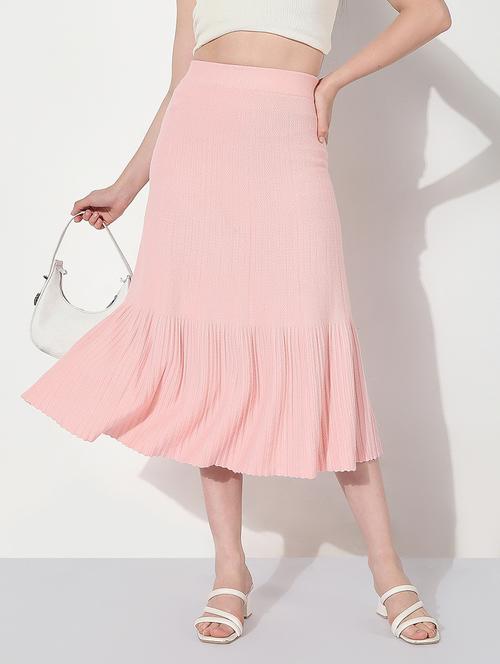 women solid high rise flared skirt - 22038267 - Standard Image - 0