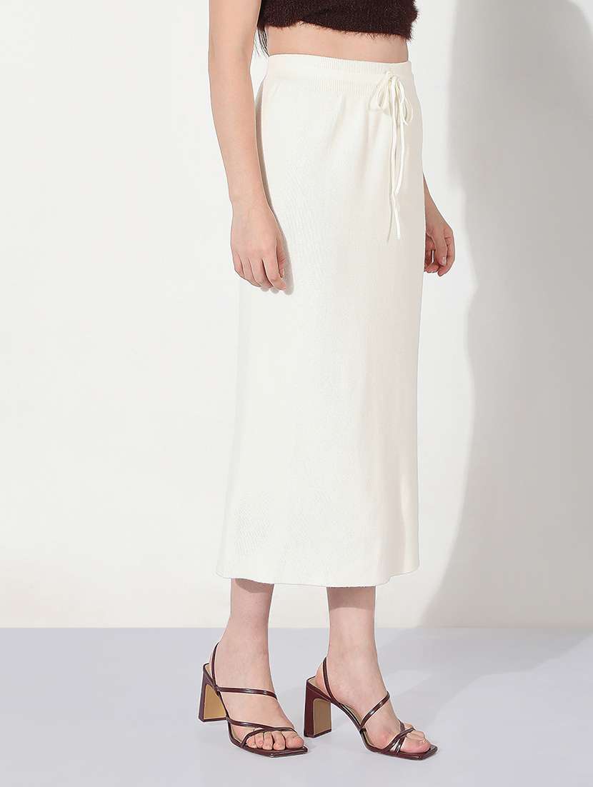 women white solid straight skirt - 22038283 -  Standard Image - 2
