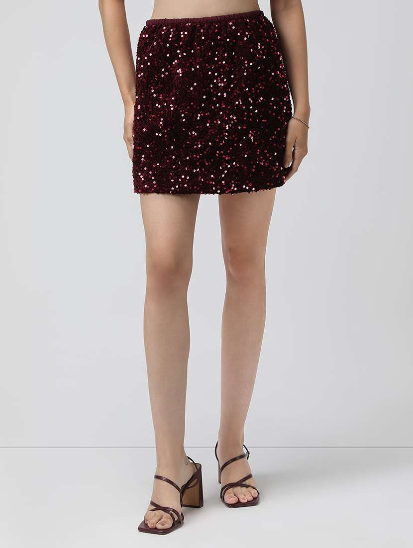 women sequined high rise straight skirt - 22038287 -  Standard Image - 2