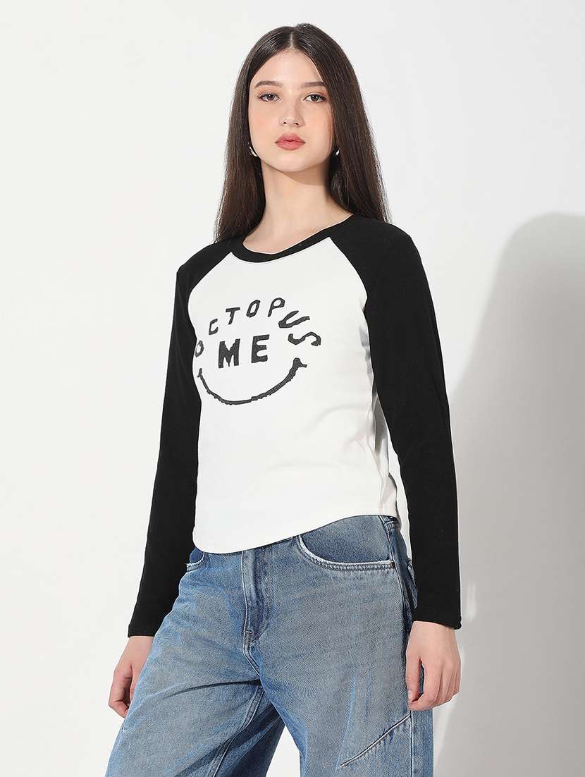 women color blocked long sleeve top - 22038310 -  Standard Image - 2