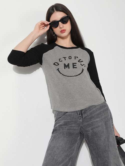 women color blocked long sleeve top - 22038311 - Standard Image - 0