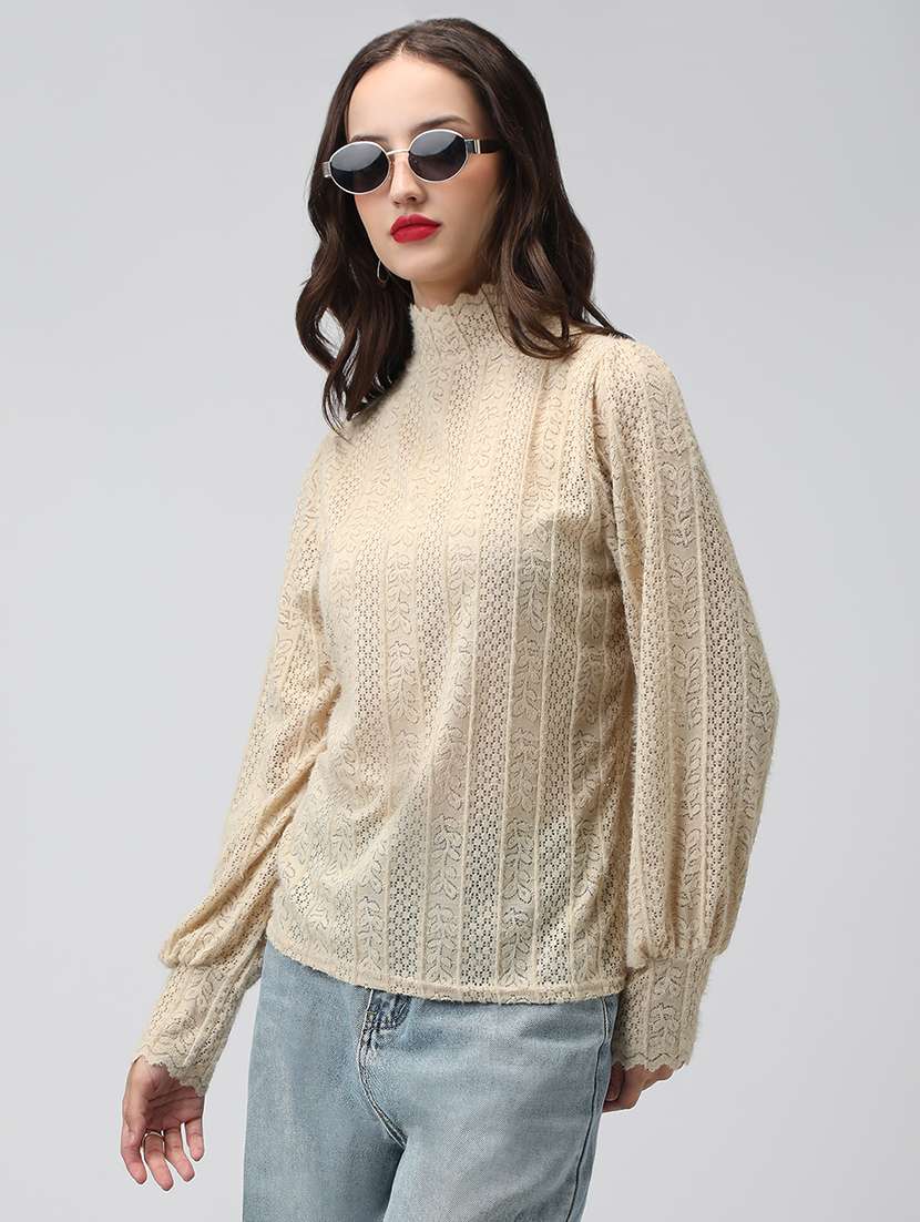 women self designed puff sleeve top - 22038329 - Standard Image - 2