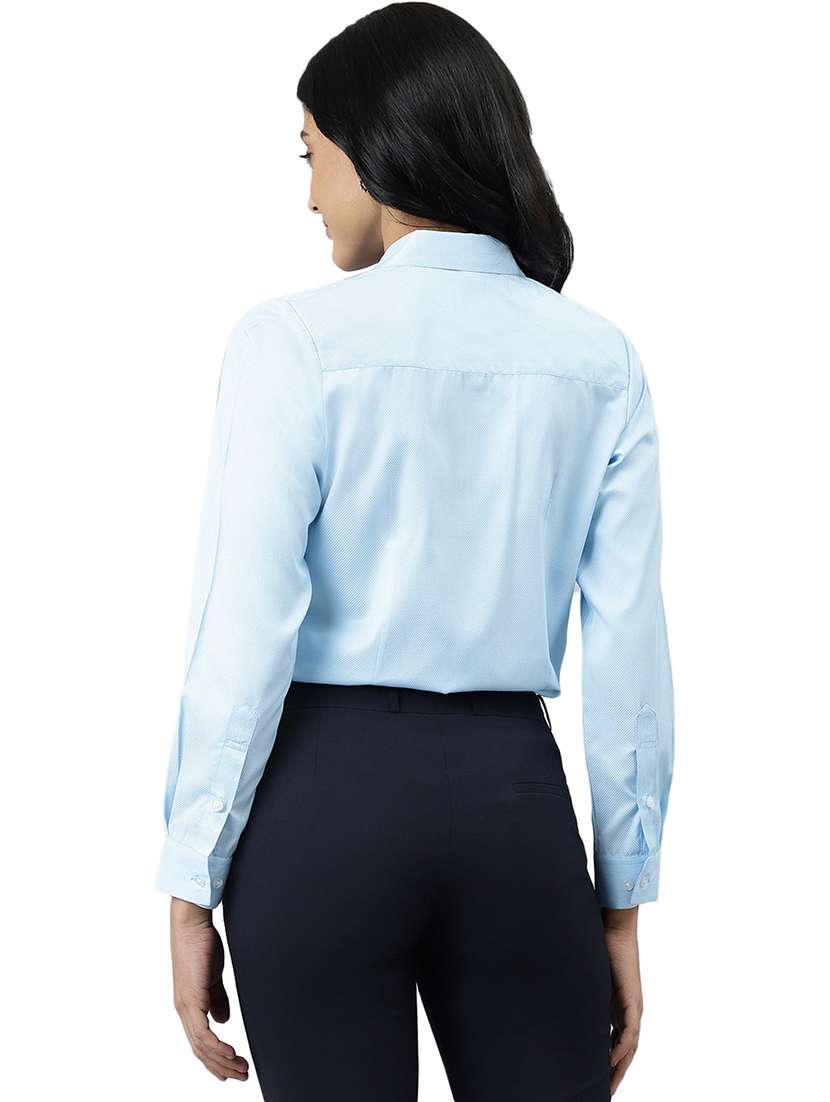 women solid collared long sleeve shirt - 22038388 -  Standard Image - 2