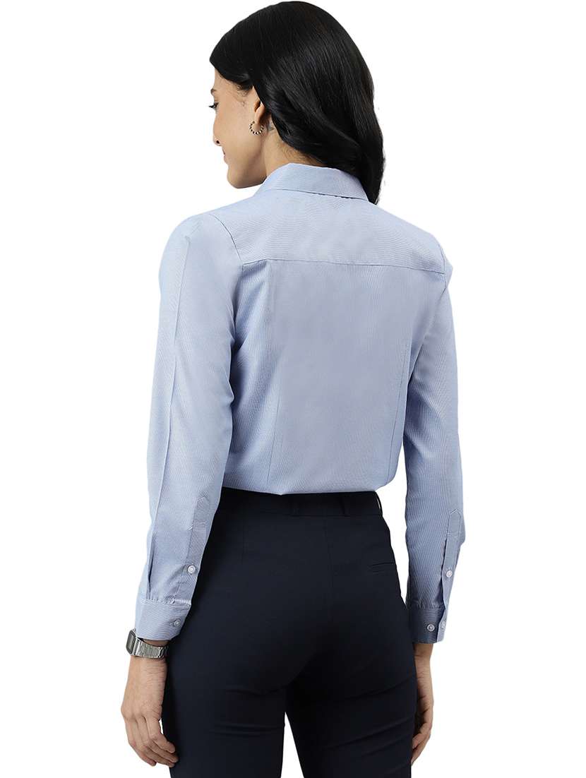 women solid collared long sleeve shirt - 22038389 -  Standard Image - 2