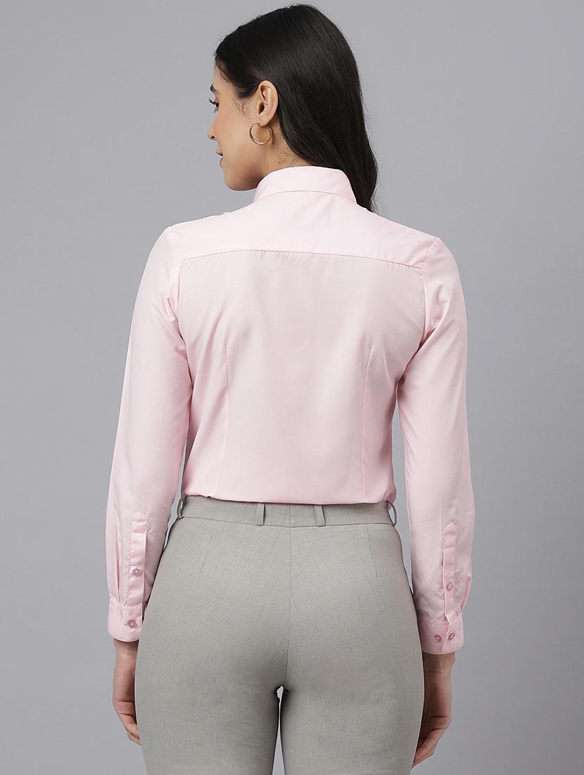 women solid collared long sleeve shirt - 22038404 - Standard Image - 2