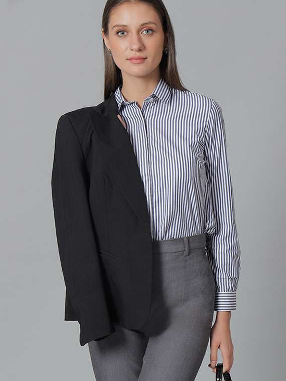 women collared long sleeve regular fit shirt - 22038461 - Zoom Image - 0
