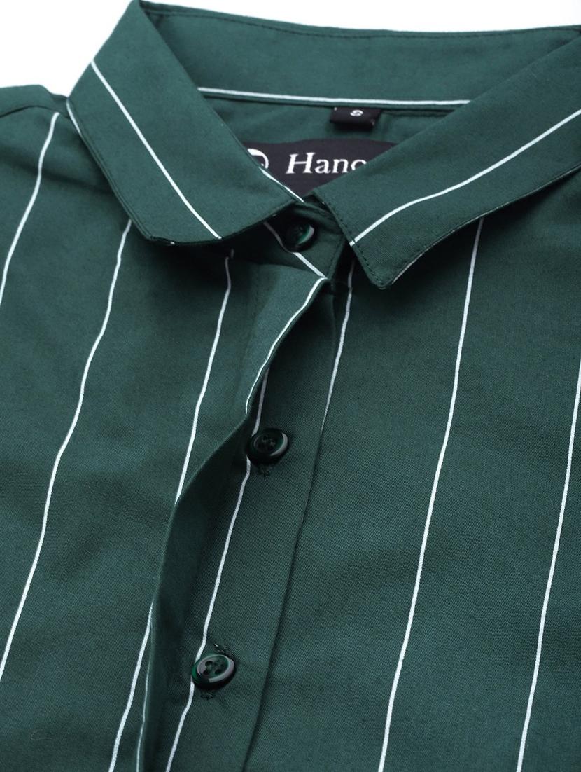 women striped collared long sleeve shirt - 22038490 - Standard Image - 2