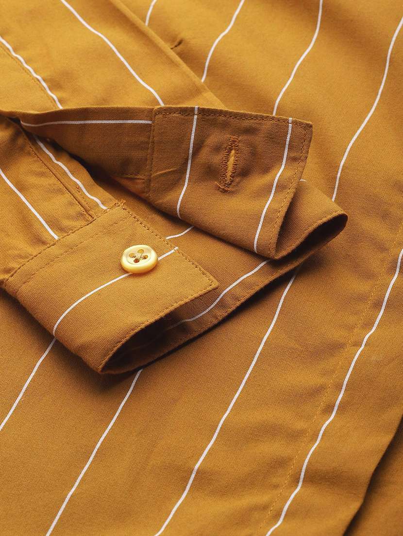 mustard cotton regular shirt - 22038500 -  Standard Image - 2