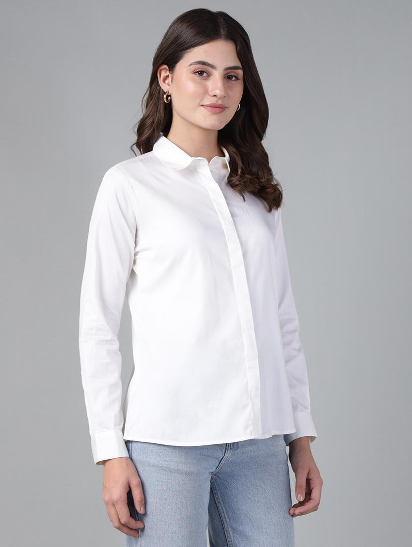white cotton regular shirt - 22038582 - Standard Image - 2