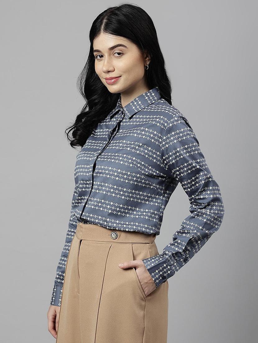 women collared long sleeve regular fit shirt - 22038679 - Standard Image - 2