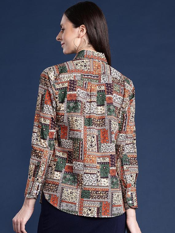 women collared long sleeve regular fit shirt - 22038702 - Standard Image - 2