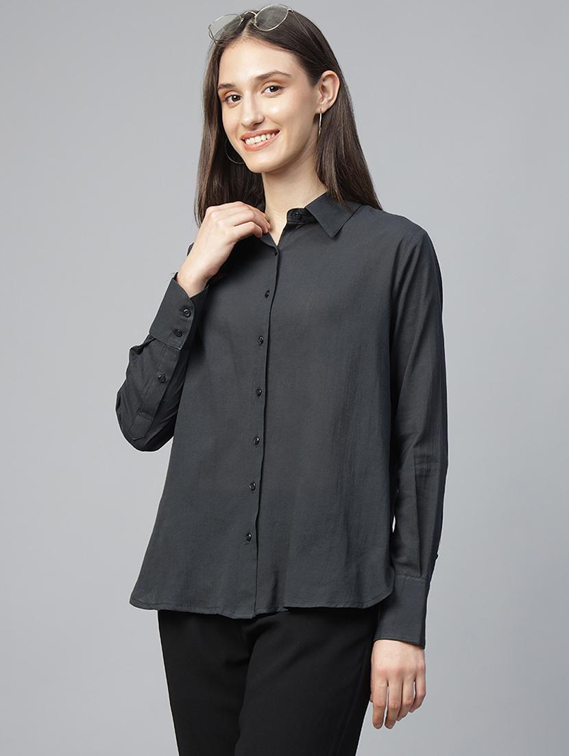 women collared long sleeve regular fit shirt - 22038741 - Zoom Image - 0