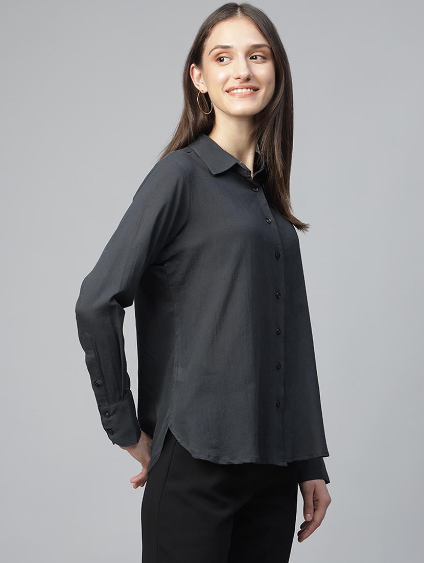 women collared long sleeve regular fit shirt - 22038741 - Standard Image - 2