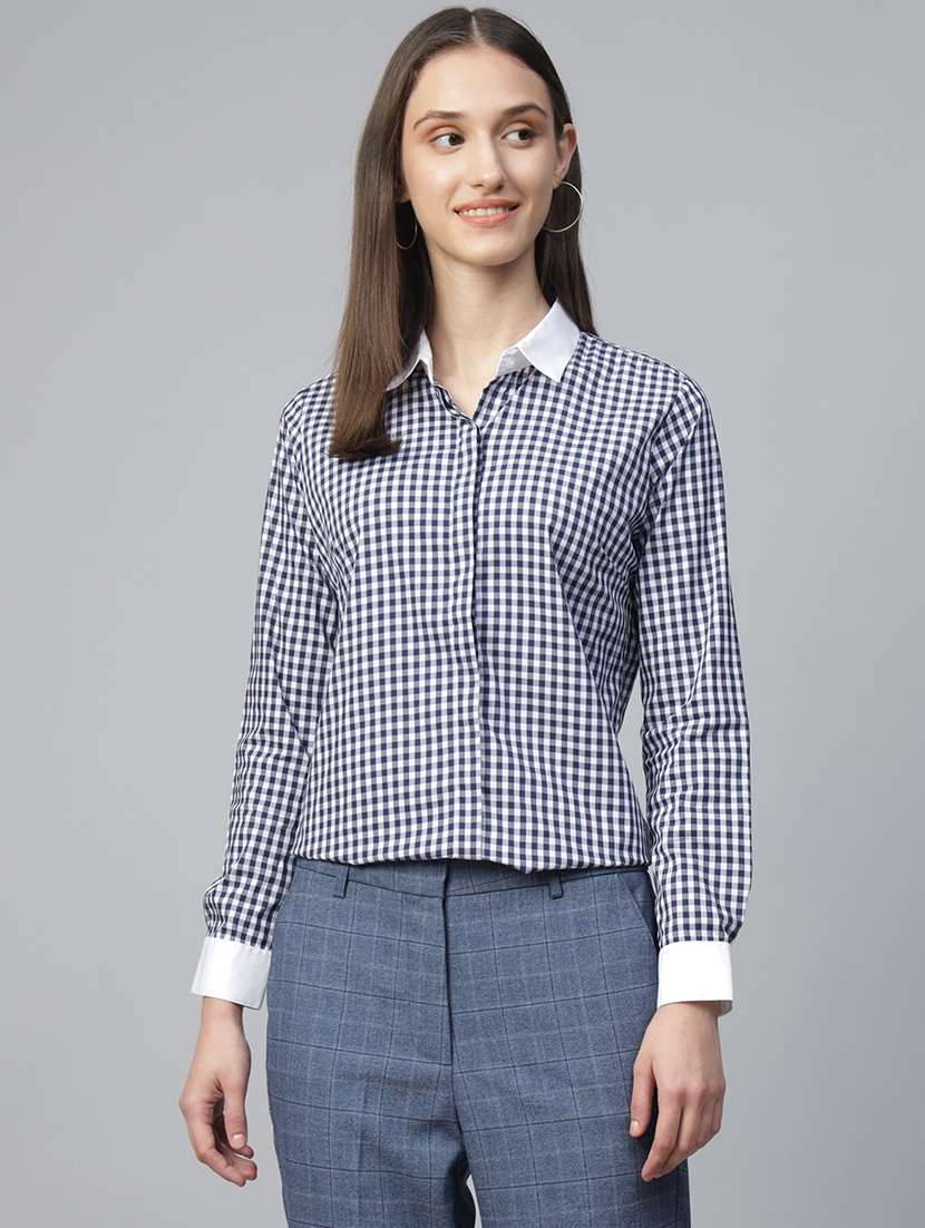 women collared long sleeve regular fit shirt