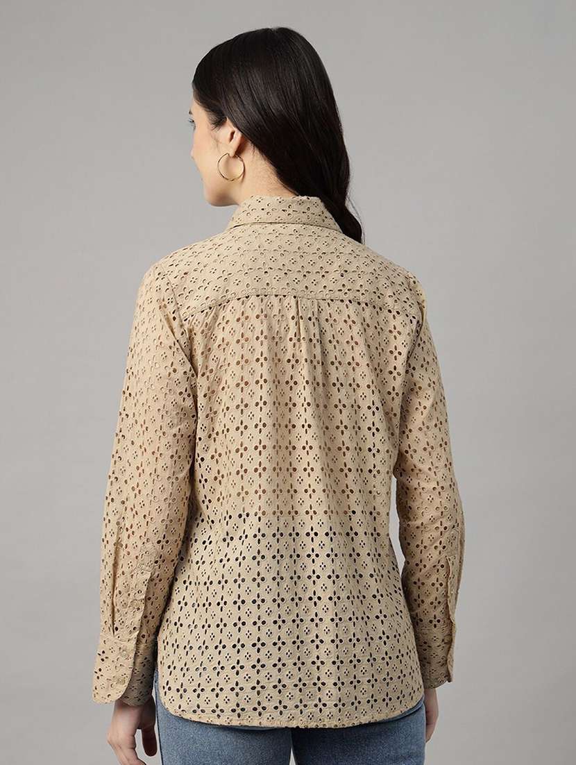 women collared long sleeve regular fit shirt - 22038764 - Standard Image - 2
