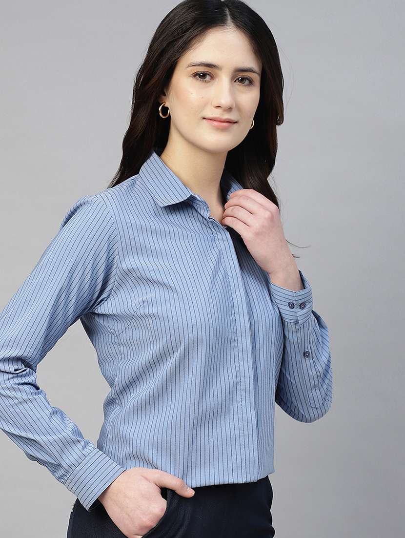 women collared long sleeve regular fit shirt