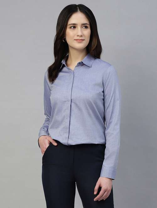 women collared long sleeve regular fit shirt - 22038772 - Standard Image - 0