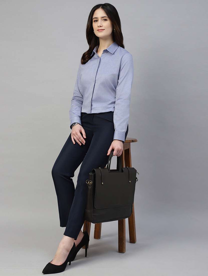 women collared long sleeve regular fit shirt - 22038772 - Standard Image - 2