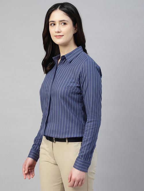women collared long sleeve regular fit shirt - 22038779 - Standard Image - 0
