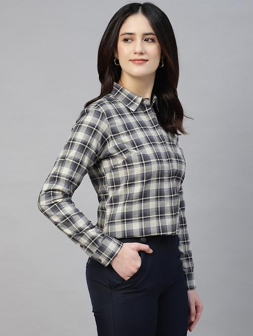 women collared long sleeve regular fit shirt - 22038782 - Standard Image - 0