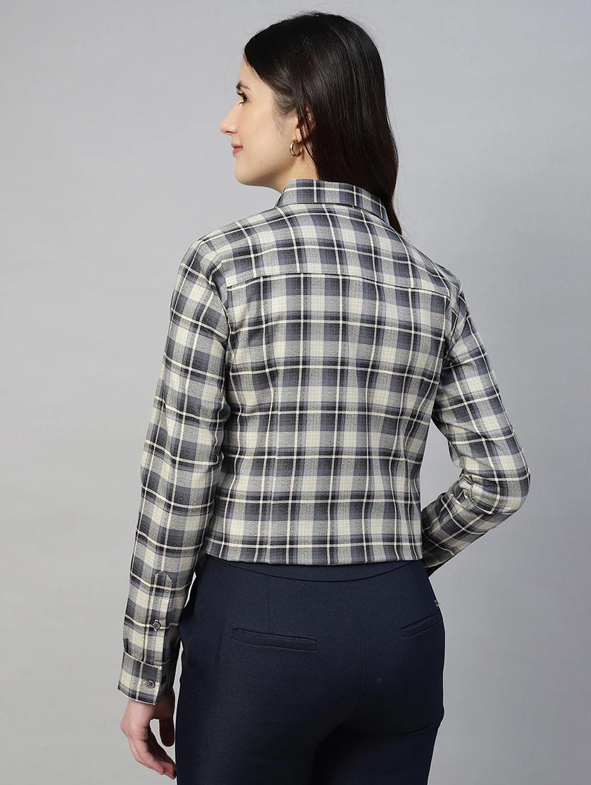 women collared long sleeve regular fit shirt - 22038782 - Standard Image - 2