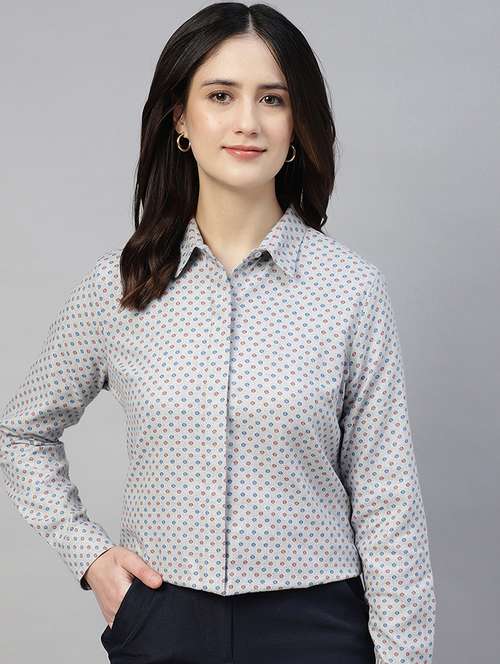 women collared long sleeve regular fit shirt - 22038785 -  Standard Image - 0