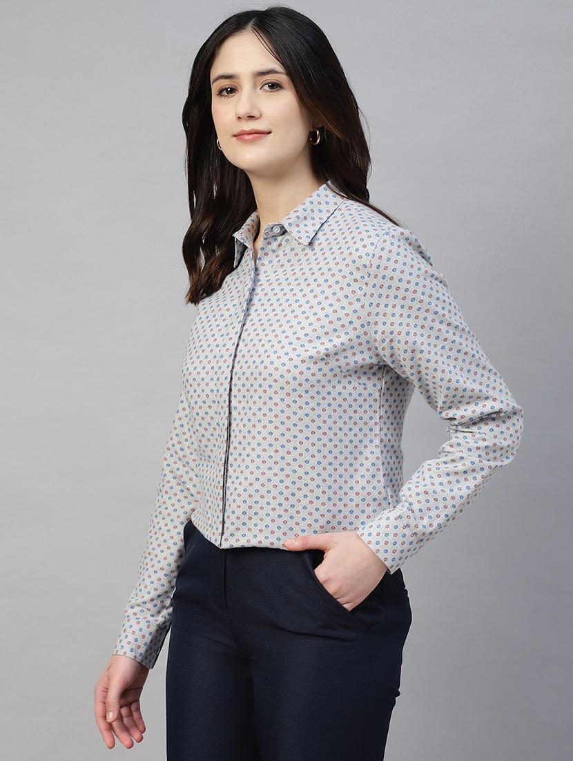 women collared long sleeve regular fit shirt - 22038785 - Standard Image - 2