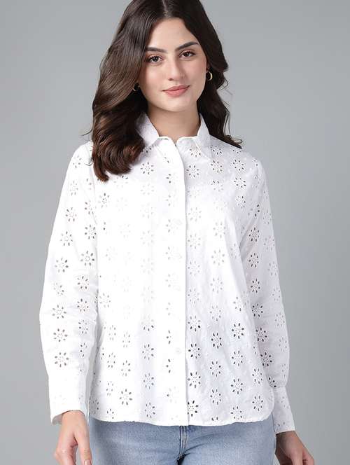 women collared long sleeve regular fit shirt - 22038799 -  Standard Image - 0