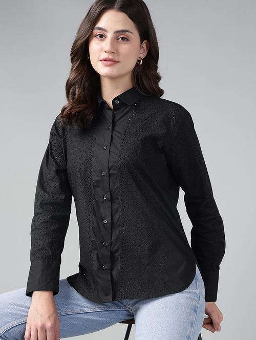 women collared long sleeve regular fit shirt - 22038801 - Standard Image - 0
