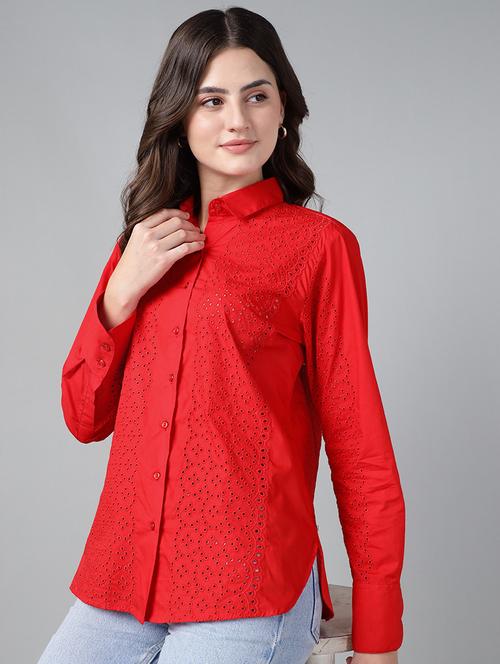 women collared long sleeve regular fit shirt - 22038802 - Standard Image - 0