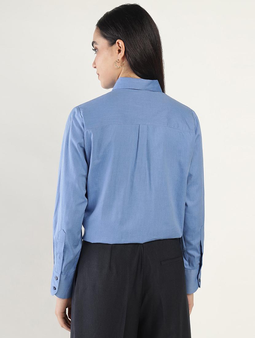 women collared long sleeve regular fit shirt - 22038810 - Standard Image - 2