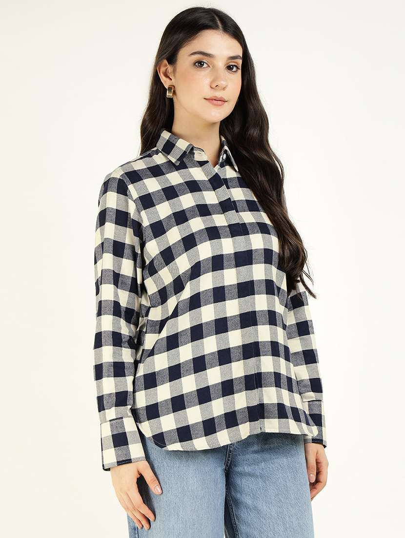 women collared long sleeve regular fit shirt - 22038815 -  Standard Image - 2