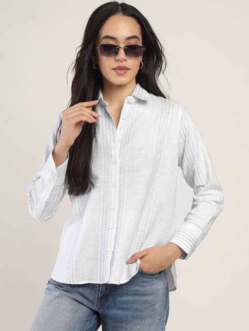 women collared long sleeve regular fit shirt - 22038820 - Standard Image - 0