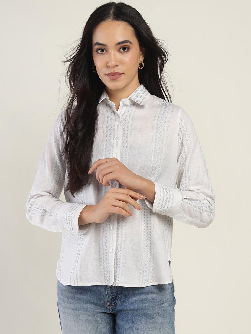 women collared long sleeve regular fit shirt - 22038820 - Standard Image - 2