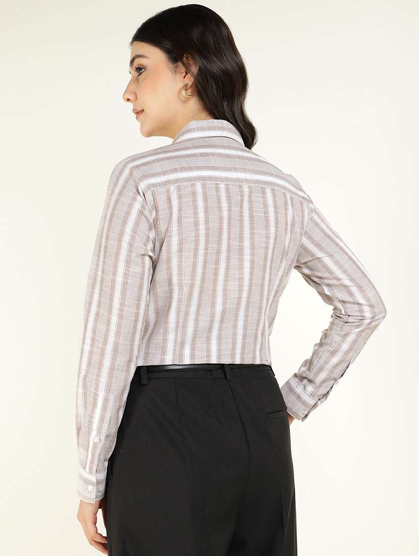 women collared long sleeve regular fit shirt - 22038826 -  Standard Image - 2