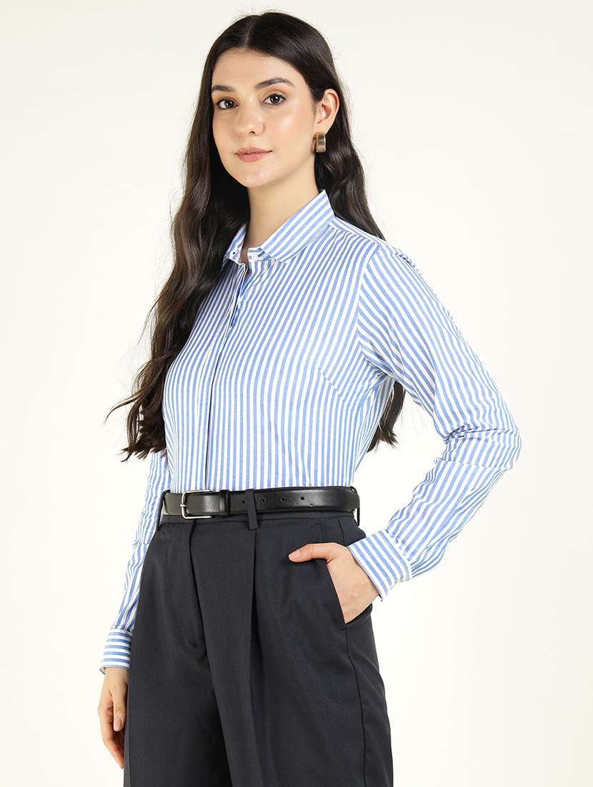 women collared long sleeve regular fit shirt - 22038832 -  Standard Image - 2