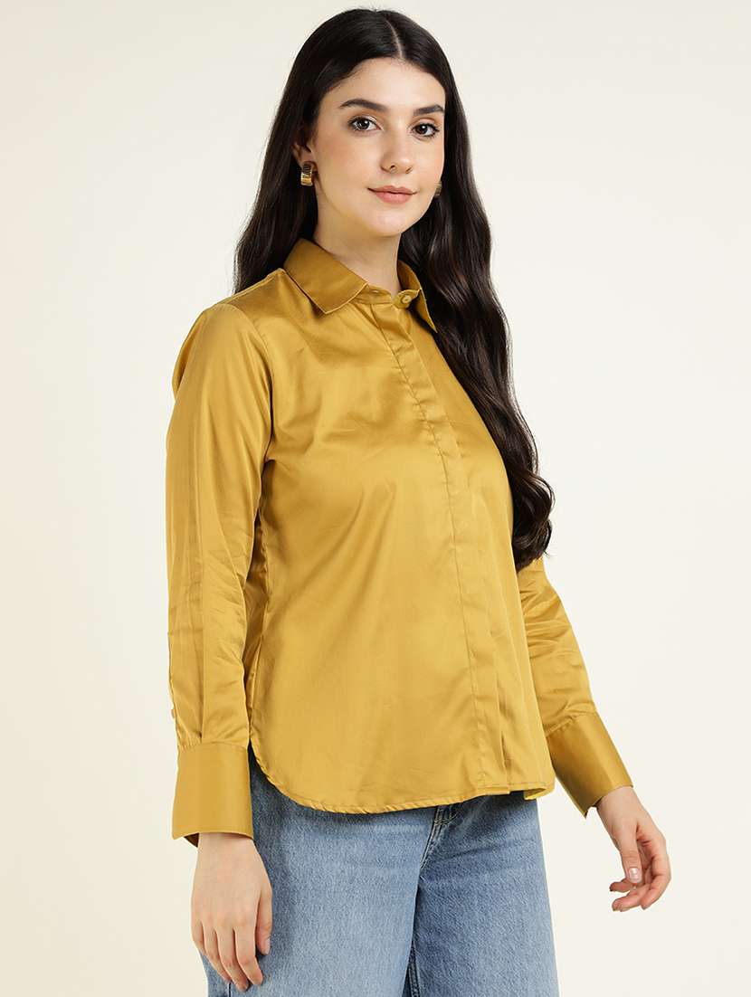 women collared long sleeve regular fit shirt - 22038836 -  Standard Image - 2