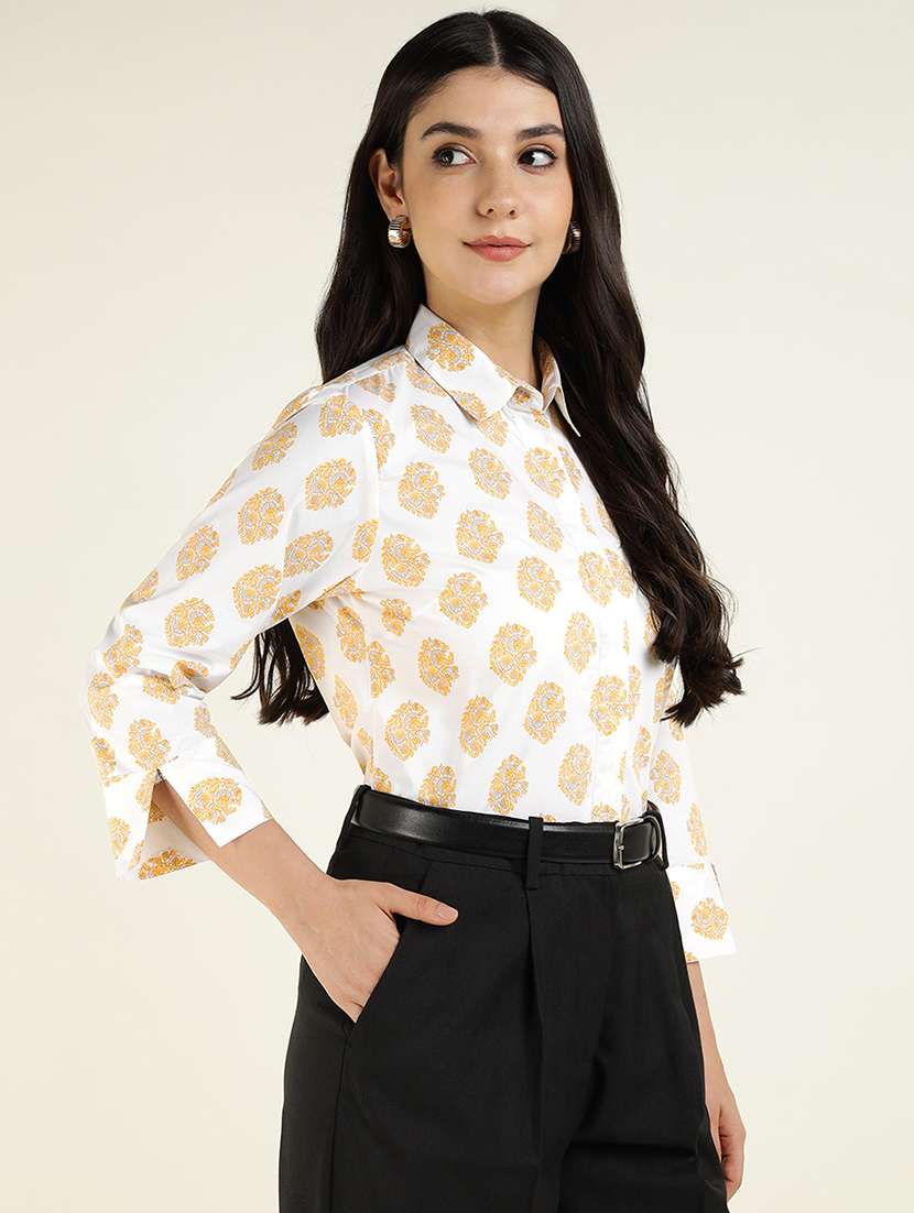 women printed collared regular fit shirt - 22038837 -  Standard Image - 2