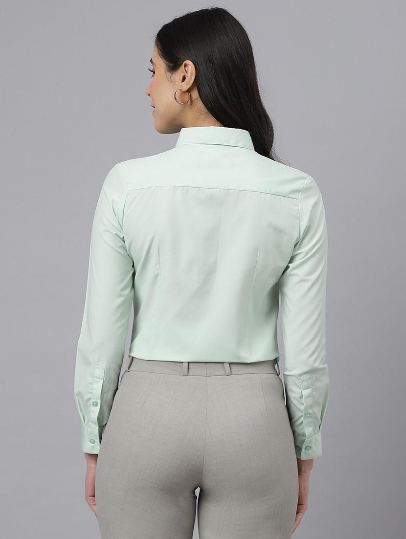green polyester regular shirt - 22038883 - Standard Image - 2